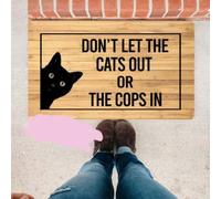 Felpudo Entrada casa Felpudo: No Dejes Salir a los Gatos ni Entrar a la policía