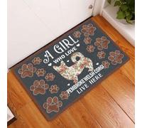 Felpudo Entrada casa Felpudo para Amantes de los Perros: Una Chica Que ama a los Pembroke Welsh Corgi Vive aquí