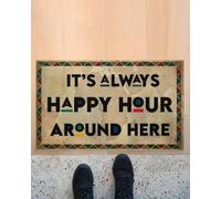 Felpudo Entrada casa Felpudo para Interior y Exterior: ¡Aquí Siempre es la Hora Feliz!