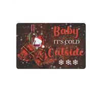 Felpudo Entrada casa Felpudo para Interior y Exterior con diseño de Vino Baby It's Cold Outside