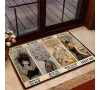 Felpudo Entrada casa Felpudo para Interior y Exterior con la Frase Music Note Lady Be Strong Be Braev Be Humble Be Badass