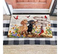 Felpudo Entrada casa Felpudo para Interiores y Exteriores con diseño de Perro Salchicha y mentalidad Positiva
