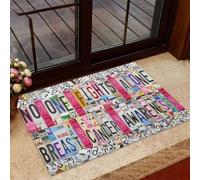 Felpudo Entrada casa Felpudo para Interiores y Exteriores con el Lema Nadie Lucha Solo contra el cáncer.