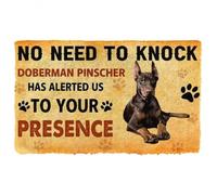Felpudo Entrada casa Felpudo para Perro Doberman Pinscher: No Hace Falta Llamar