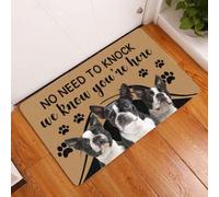 Felpudo Entrada casa Felpudo para Perros Boston Terrier: No Hace Falta Llamar