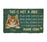 Felpudo Entrada casa Felpudo para Perros: Esto no es un Deportista. Felpudo Personalizado de Maine Coon.