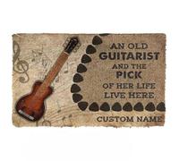 Felpudo Entrada casa Felpudo para Perros, Guitarras de Acero, Guitarras, un Viejo Guitarrista, Felpudo Personalizado