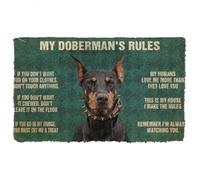 Felpudo Entrada casa Felpudo para Perros: Las Reglas de mi dóberman