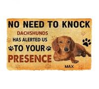 Felpudo Entrada casa Felpudo para Perros: No Hace Falta Llamar. Felpudo Personalizado con el Nombre de tu Perro Salchicha.