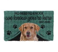 Felpudo Entrada casa Felpudo Personalizado con el Nombre de Golden Retriever: Sabemos Que estás aquí