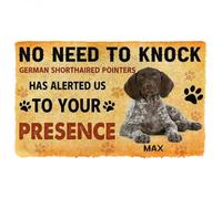 Felpudo Entrada casa Felpudo Personalizado con el Nombre de Perro Braco Alemán de Pelo Corto: No Hace Falta Llamar