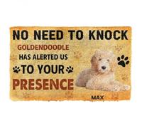 Felpudo Entrada casa Felpudo Personalizado con el Nombre de tu Perro Goldendoodle: No Hace Falta Llamar