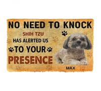 Felpudo Entrada casa Felpudo Personalizado con el Nombre de tu Perro Shih Tzu: No Hace Falta Llamar