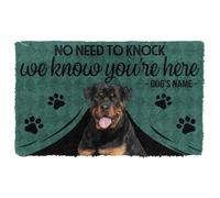 Felpudo Entrada casa Felpudo Personalizado con el Nombre Rottweiler: Sabemos Que estás aquí