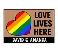 Felpudo Entrada casa Felpudo Personalizado con los Nombres Sr. y Sra. - LGBTQ+, Paz, Igualdad. Felpudo para Interior y Exterior.