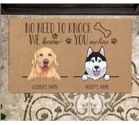 Felpudo Entrada casa Felpudo Personalizado con Nombre para Perros: no Hace Falta Llamar, Sabemos Que estás aquí