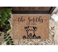 Felpudo Entrada casa Felpudo Personalizado con Nombre y año de Lakeland Terrier (Perro Divertido)