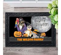 Felpudo Entrada casa Felpudo Personalizado de Fright Night Dog Friends