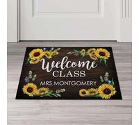 Felpudo Entrada casa Felpudo Personalizado de Girasol para Dar la Bienvenida a la Clase, Regalo para la Vuelta al Cole