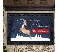 Felpudo Entrada casa Felpudo Personalizado de Renos de la Magia de la Navidad