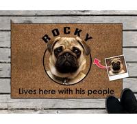 Felpudo Entrada casa Felpudo Personalizado para Perros: Vive aquí con su Gente