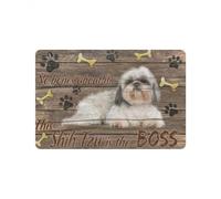 Felpudo Entrada casa Felpudo Shih Tzu es el Jefe, Regalo para Amantes de los Perros Shih Tzu