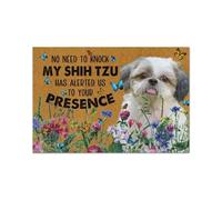 Felpudo Entrada casa Felpudo Shih Tzu: No Hace Falta Llamar, Regalo para Amantes de los Perros