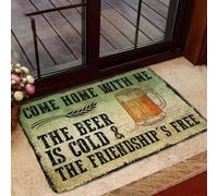 Felpudo Entrada casa Felpudo Vintage Divertido: Ven a casa Conmigo, la Cerveza está fría