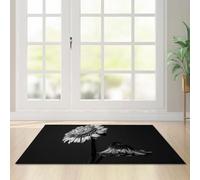 Felpudo Entrada Casa Flor Negra Felpudo Exterior Poliéster Alfombra Salon Lavable Alfombra Entrada Casa Suave Engrosar Alfombras de Habitacion Antideslizante Tapete 40x60cm