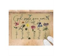 Felpudo Entrada casa Flores Colibríes Dios Dice Que Eres un Felpudo