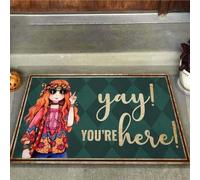 Felpudo Entrada casa ¡Genial, ya estás aquí! - Felpudo de Bienvenida Hippie Easy Clean