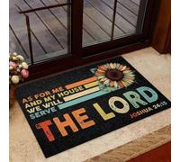 Felpudo Entrada casa Girasol En Cuanto a mí y a mi casa Dios Felpudo