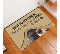 Felpudo Entrada casa Hay un montón de carlinos aquí. Felpudo para Perros.