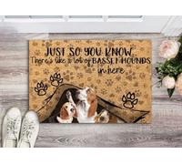 Felpudo Entrada casa Hay un montón de Perros Basset Hound aquí (Felpudo)