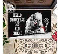 Felpudo Entrada casa Hola Oscuridad, mi Vieja Amiga. Felpudo de Calavera.