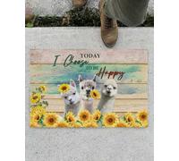 Felpudo Entrada casa Hoy elijo ser Feliz. Felpudo de Llama y Girasol.