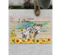 Felpudo Entrada casa Hoy elijo ser Feliz. Felpudo de Llama y Girasol.