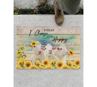 Felpudo Entrada casa Hoy elijo ser Feliz. Felpudo de Oveja y Girasol.