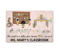 Felpudo Entrada casa Ideas Personalizadas para la Vuelta al Cole. El Mundo es un Lugar Mejor. Felpudo Personalizado para el Aula.