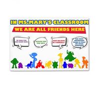 Felpudo Entrada casa Ideas Personalizadas para la Vuelta al Cole, Profesor. Aquí Todos Somos Amigos. Felpudo Personalizado para el Aula.