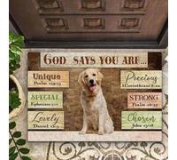 Felpudo Entrada casa Labrador 3 Dios Dice Que Eres un Felpudo