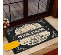 Felpudo Entrada casa Lecturas psíquicas Personalizadas de Tarot Negro. Felpudo Personalizado.