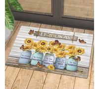 Felpudo Entrada casa Mariposa Girasol Está Bien ser tú Mismo Felpudo para Amante Especial