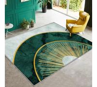 Felpudo Entrada Casa Mármol De Oro Verde Alfombra Salon Lavable Alfombra Entrada Casa Exterior Poliéster Felpudo Exterior Lluvia Suave Alfombras de Habitacion Salon Antideslizante Tapete 80x120cm