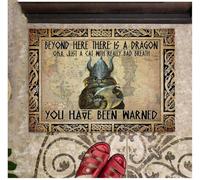 Felpudo Entrada casa Más allá de aquí Hay un Felpudo de dragón