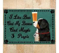 Felpudo Entrada casa Me Gusta la Cerveza, mi Perro de Berna y quizá Tres Personas (Felpudo).