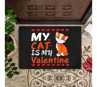Felpudo Entrada casa Mi Gato es mi San Valentín. Lindo Felpudo.