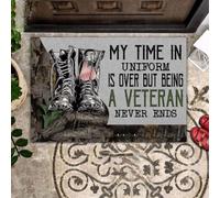 Felpudo Entrada casa Mi Tiempo en Uniforme ha Terminado, Pero ser Veterano Nunca Acaba.