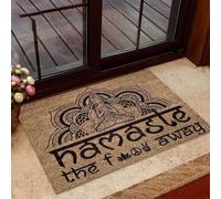 Felpudo Entrada casa Namaste, Vete a la Mierda. Felpudo de Yoga.