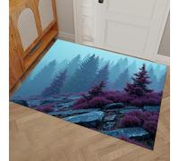 Felpudo Entrada Casa Niebla Entre Nubes Bosque De Pinos 45 x 75 cm, Felpudo Con Estilo Nórdico Natural, Antideslizante Y Fácil De Limpiar, Adecuado Para Puerta Delantera, Dormitorio, Sala De Estar